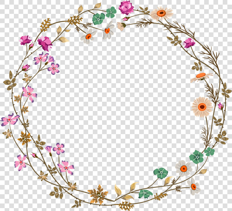 Colorful Simplicity Flower Vine Circle Border Texture   Flower Circle Border Transparent Background  HD Png DownloadTransparent PNG