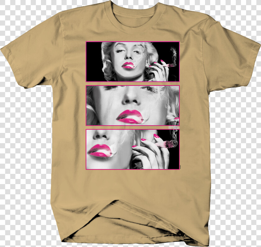 Sexy Hot Marilyn Monroe Pink Lips Smoking Marijuana   T Shirt Dog Cavalier King Charles  HD Png DownloadTransparent PNG