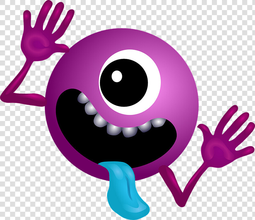 Alien Purple Smiley Monster Cartoon Charac  HD Png DownloadTransparent PNG