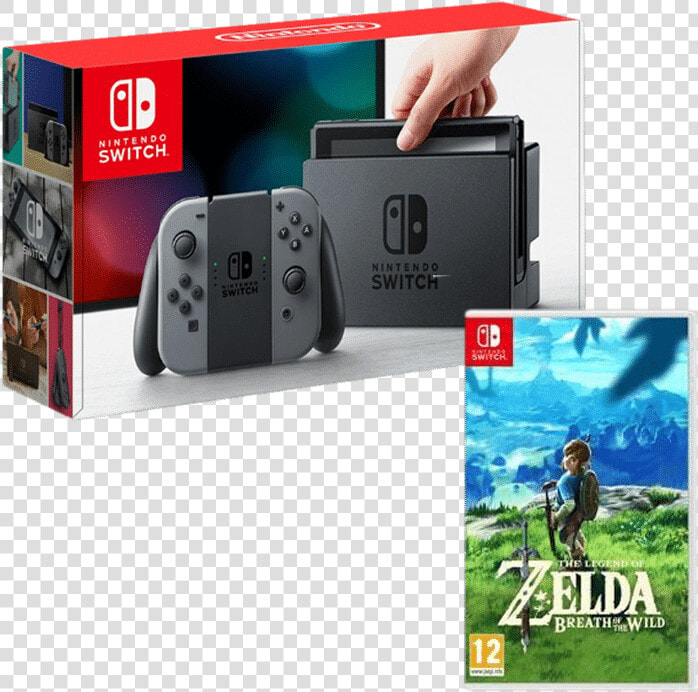 Zelda Botw Png   Png Download   Nintendo Switch With Gray Joy Con  Transparent PngTransparent PNG