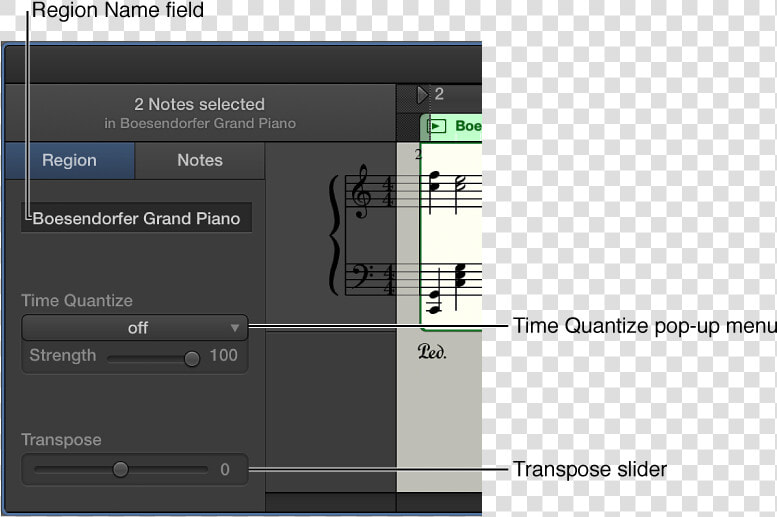 Score Editor Inspector In Region Mode  Showing Controls   Sheet Music  HD Png DownloadTransparent PNG