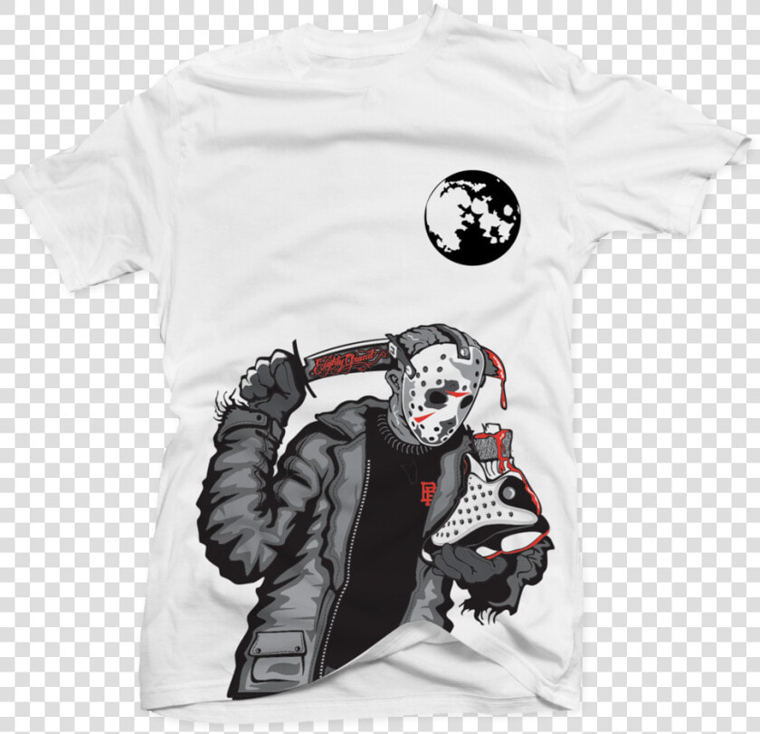 Friday The 13th White Tee   Jordan 12 Game Royal Matching T Shirts  HD Png DownloadTransparent PNG