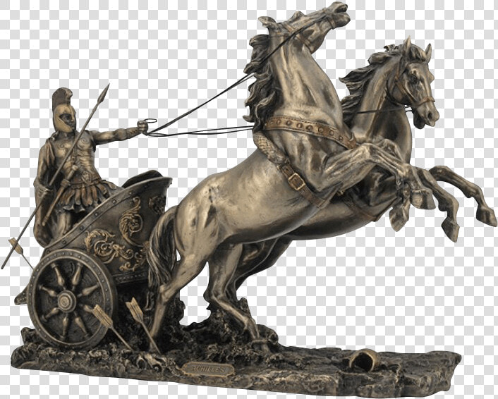 Achilles With Chariot Statue   Horse Chariot  HD Png DownloadTransparent PNG