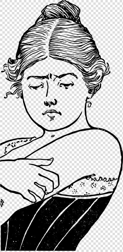 Sad Face Lady Clip Arts   Scratching Face Black And White Clipart  HD Png DownloadTransparent PNG