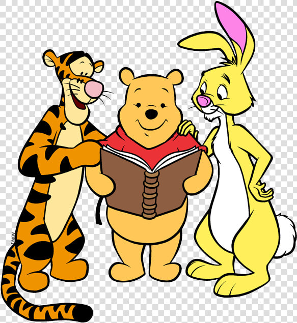 Clip Art Mixed Group Clip Art   Winnie The Pooh Reading Book  HD Png DownloadTransparent PNG