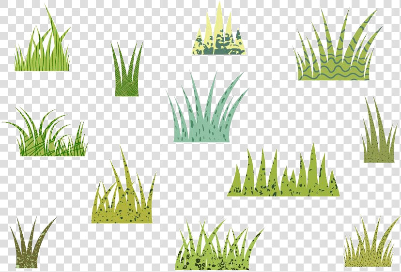 Grass Green Clipart Set Textured Transparent Png   Black And White Cartoon Drawing Of Grass  Png DownloadTransparent PNG