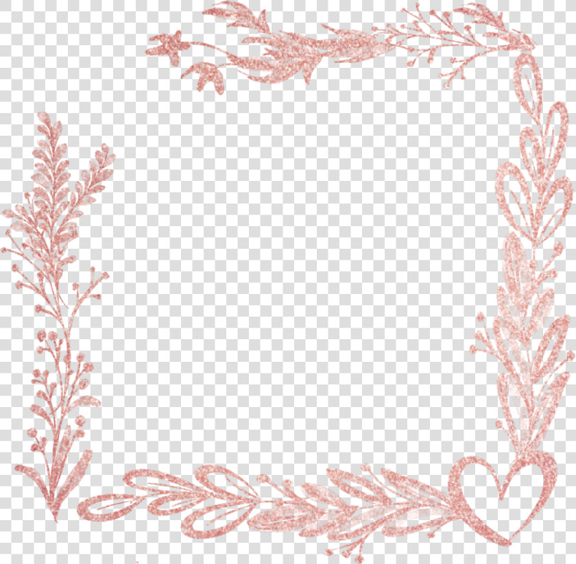  floral  love  heart  leaf  rosegold  glitter  frame   Love  HD Png DownloadTransparent PNG