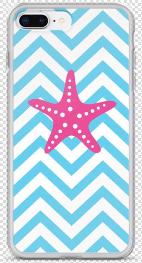 Hot Pink Starfish On Blue Chevron Iphone Case   Carpet  HD Png DownloadTransparent PNG