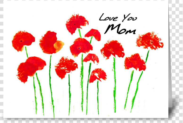 Red Poppies For Mom Greeting Card   Dianthus  HD Png DownloadTransparent PNG