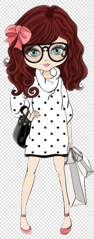  girl  cartoon  cartoongirl  fashion  fashiongirl  toon   Girl Wearing Glasses Cartoon  HD Png DownloadTransparent PNG