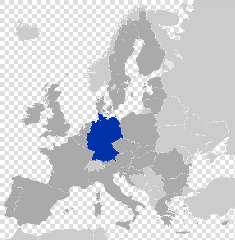 Germany   Map Of Europe Highlighting Germany  HD Png DownloadTransparent PNG