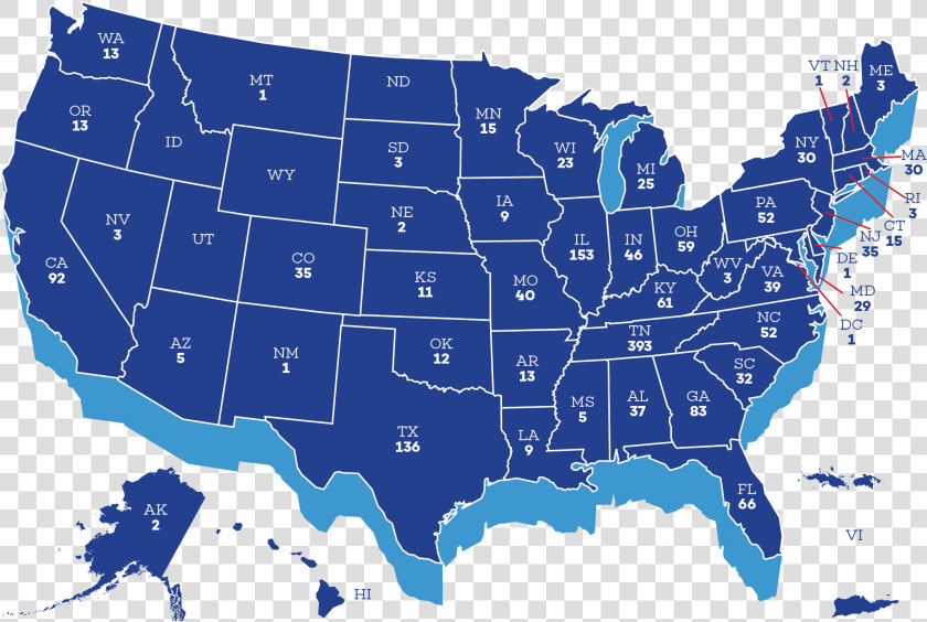 Map 2019   Red State Blue State 2018  HD Png DownloadTransparent PNG