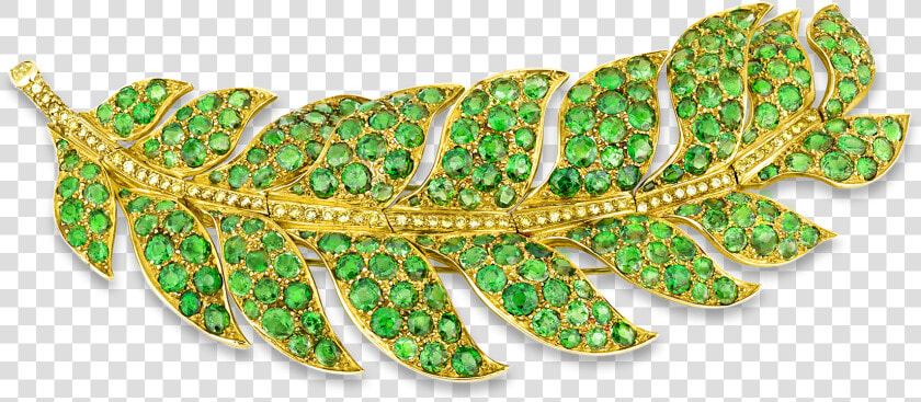 Demantoid Garnet And Yellow Diamond Leaf Brooch    Bracelet  HD Png DownloadTransparent PNG