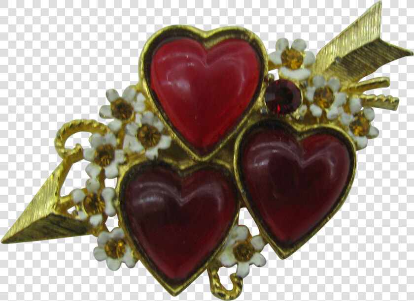 Sweet Vintage Heart Pin With Three Hearts And Arrow   Vintage Hearts  HD Png DownloadTransparent PNG