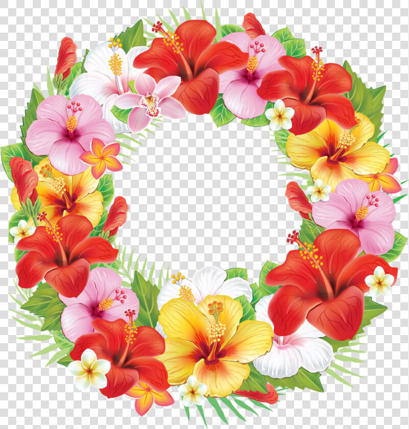 Transparent Floral Wreath Clipart   Tropical Flower Wreath Png  Png DownloadTransparent PNG