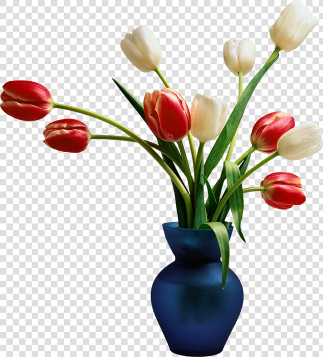 Blue With Tulips Gallery   Flower Vase Png File  Transparent PngTransparent PNG