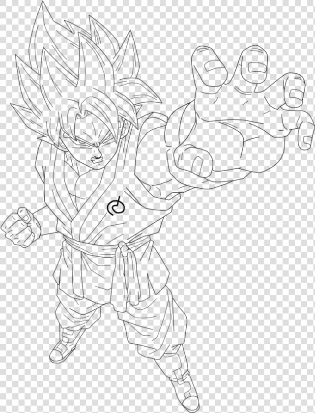 Super Saiyan Aura Lineart   Kaioken Ssj Blue Goku Drawing  HD Png DownloadTransparent PNG