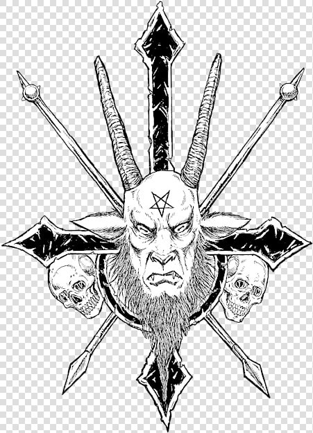 Black And White Drawing Baphomet  HD Png DownloadTransparent PNG