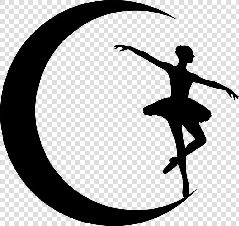 Ballerina  Moon  Silhouette  Tiara  Posing  Dark  HD Png DownloadTransparent PNG