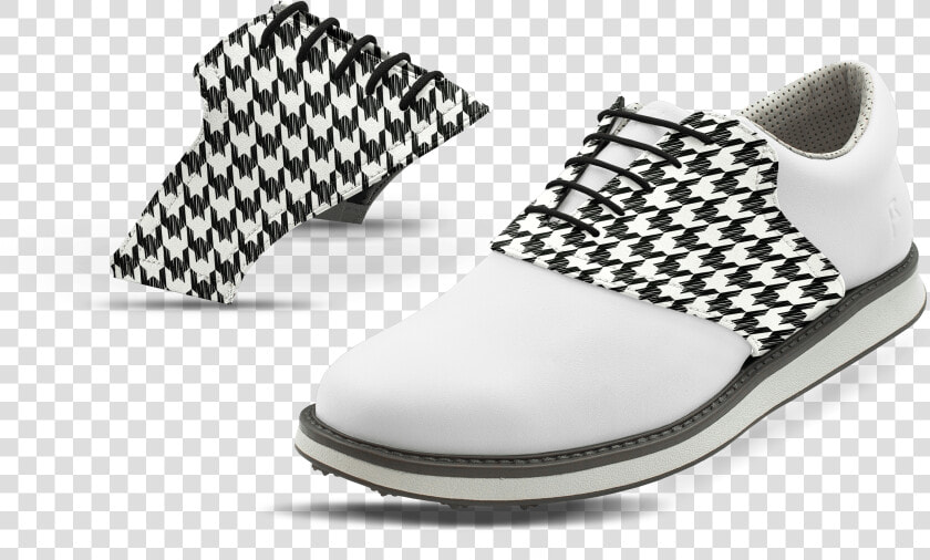 Men S Black Houndstooth Saddles On White Golf Shoe   Cupolino A Scacchiera Per Vespa Px 150 Freno A Disco  HD Png DownloadTransparent PNG