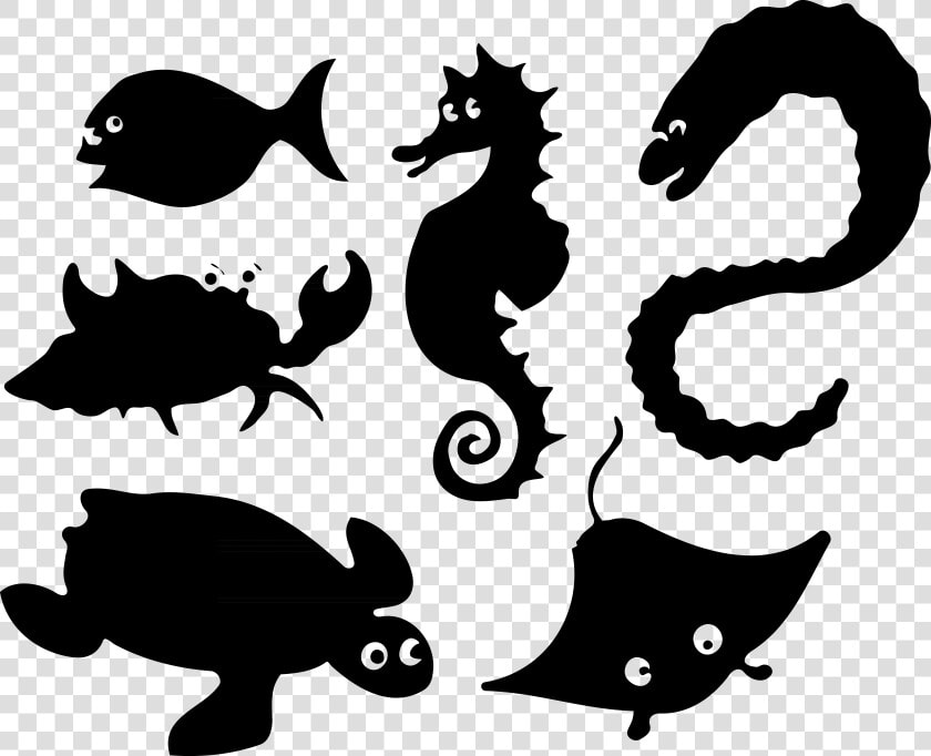 Sea Monster Silhouette Deep Sea Creature   Black Silhouette Ocean Animals  HD Png DownloadTransparent PNG