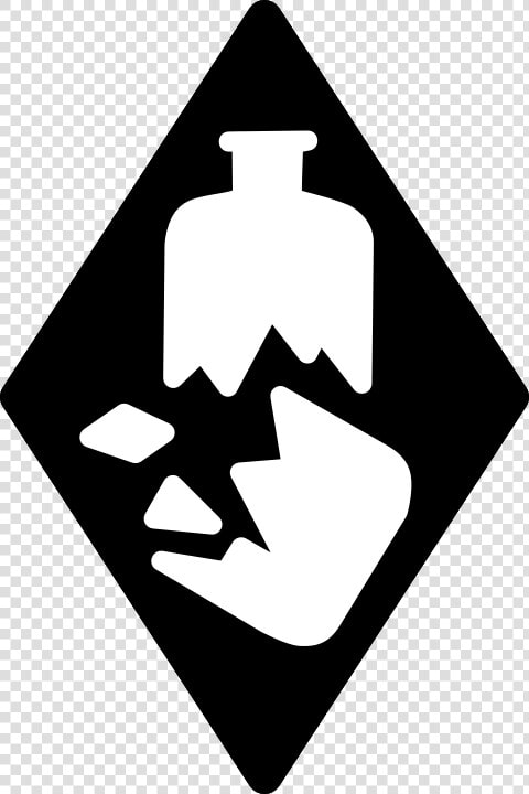 Diamond With Broken Bottle    Broken Glass Hazard Symbol   Broken Glass Symbol  HD Png DownloadTransparent PNG