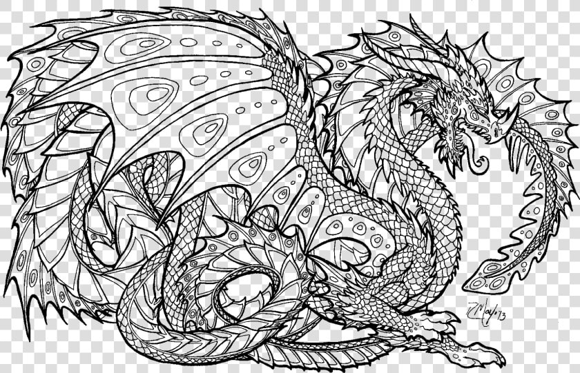 Realistic Dragon Coloring Pages For Adults Coloring   Free Printable Dragon Coloring Pages  HD Png DownloadTransparent PNG