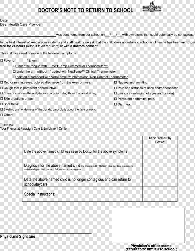 Sample Doctors Note For Student Main Image   Doctors Note For A Fever  HD Png DownloadTransparent PNG