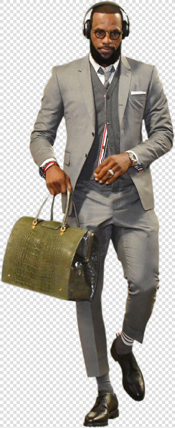 Lebron James In Grey Wool Suit   Lebron James Fashion 2019  HD Png DownloadTransparent PNG