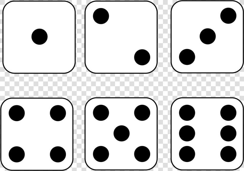 6 Dice Number Clipart Picture Black And White Download   Free Printable Dice Template With Dots  HD Png DownloadTransparent PNG