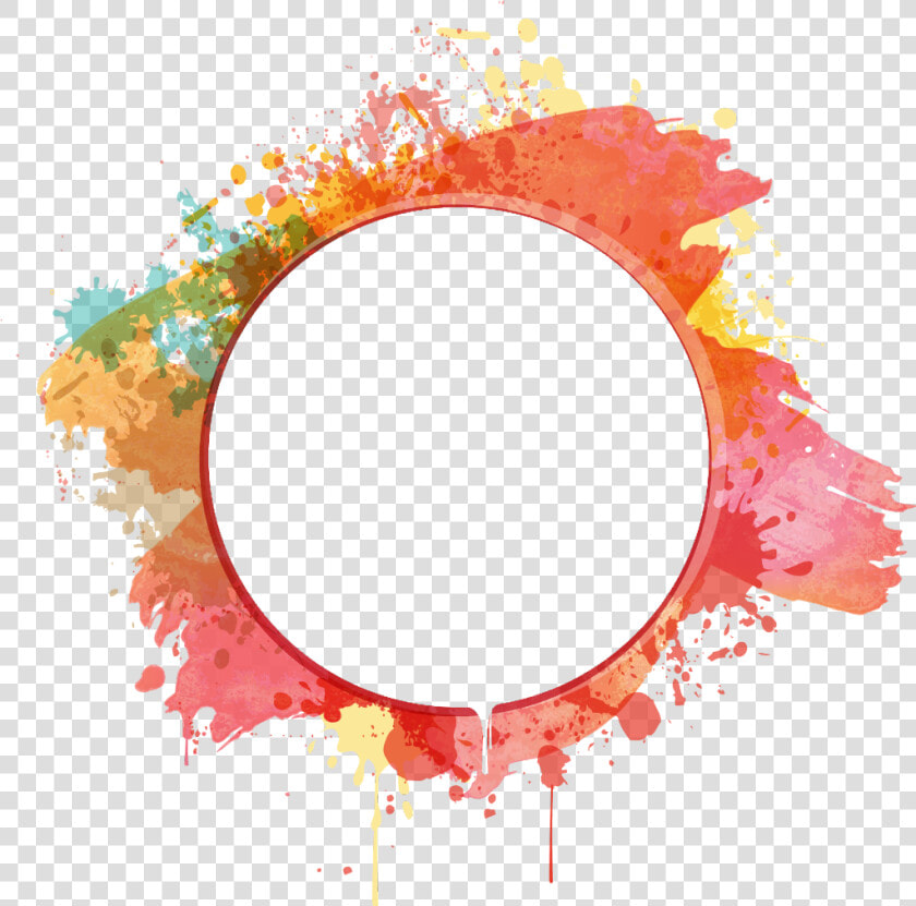  frame  circleframe  paintsplash  paint  ftestickers   Watercolor Vector Background Frame  HD Png DownloadTransparent PNG