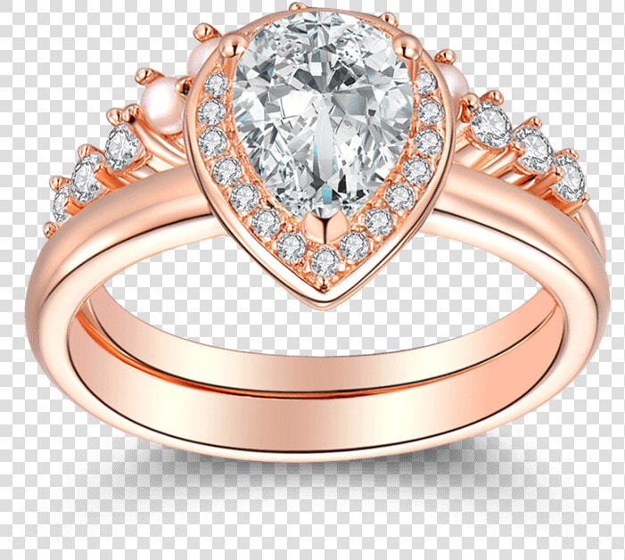 Crown Of Love Wedding Ring Set Rose Gold   Wedding Ring  HD Png DownloadTransparent PNG