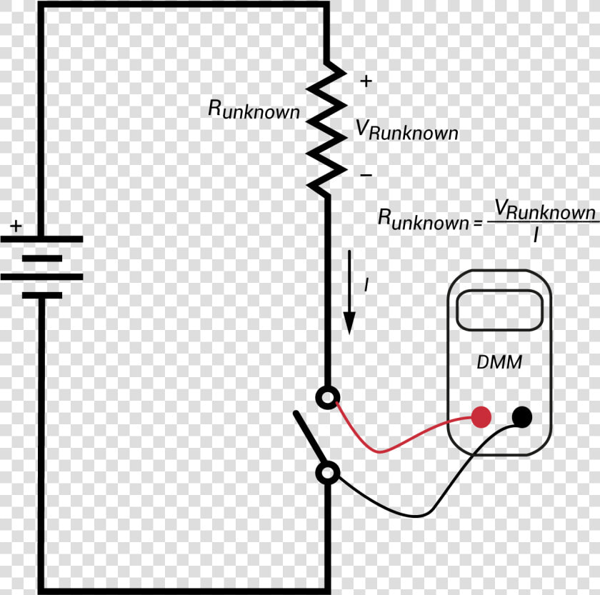 Measuring Resistance Using A Dmm   Ammeter Connection  HD Png DownloadTransparent PNG