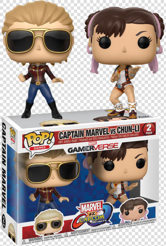 Captain Marvel chun Li Games   Funko Pop Captain Marvel Vs Chun Li  HD Png DownloadTransparent PNG