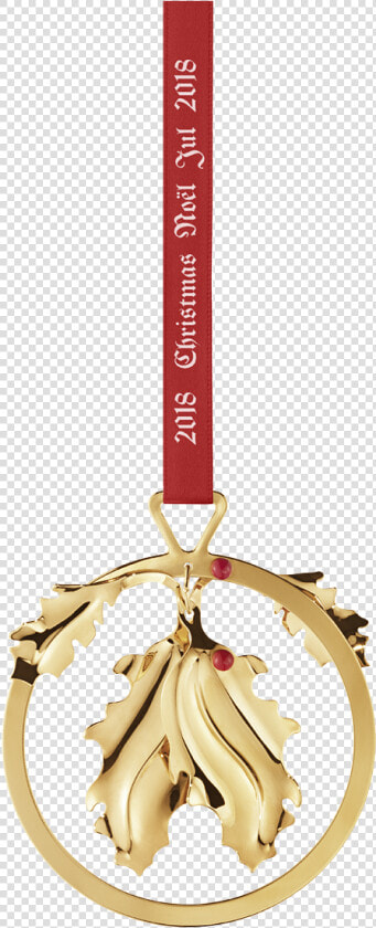 Georg Jensen Christmas Mobile Holly Gold 30th Anniversary   Georg Jensen 2018 Christmas Ornament  HD Png DownloadTransparent PNG