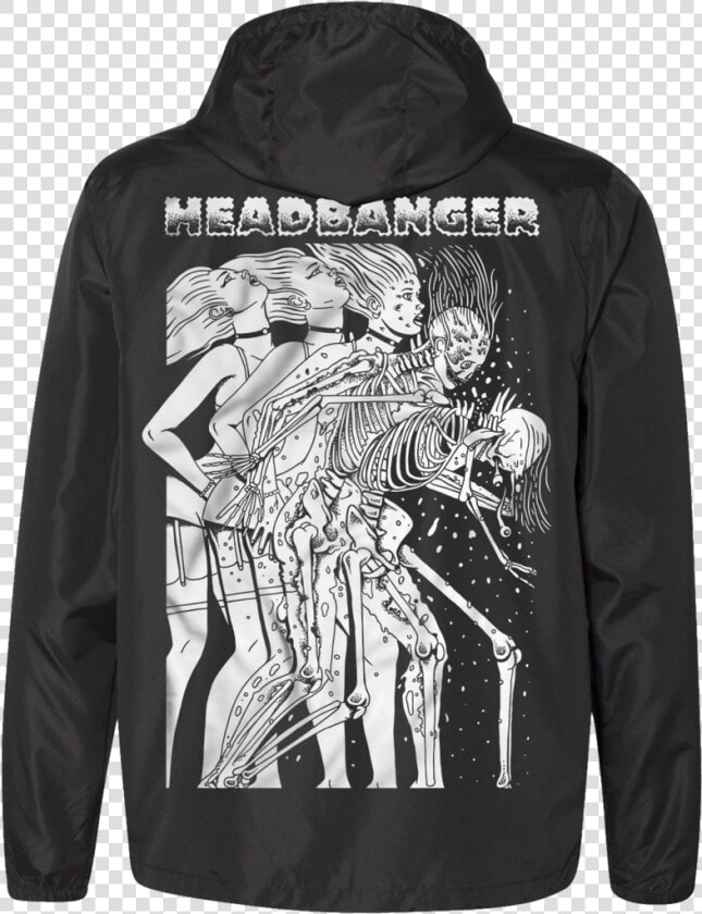 Headbanger Whiplash Windbreaker   Hoodie  HD Png DownloadTransparent PNG