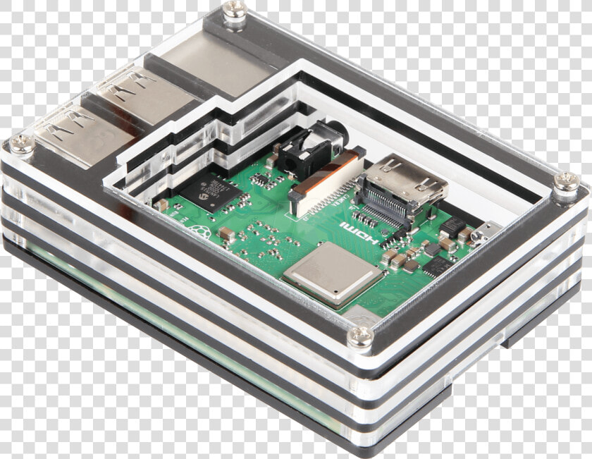 Housing For Raspberry Pi 3  7x Acrylic  Transparent   Electronic Component  HD Png DownloadTransparent PNG