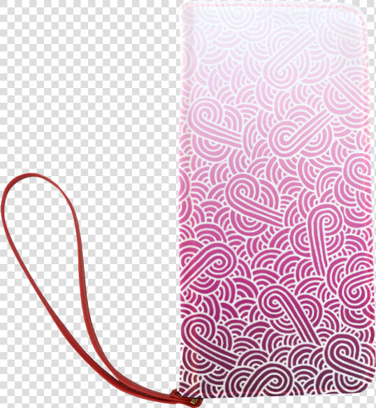 Ombre Pink And White Swirls Doodles Women S Clutch   Pattern  HD Png DownloadTransparent PNG