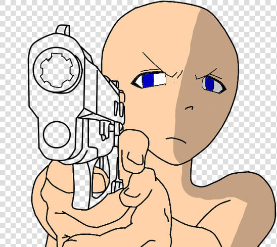 Girl With Pistol Base By Leo Base Maker On Deviantart   Cartoon  HD Png DownloadTransparent PNG