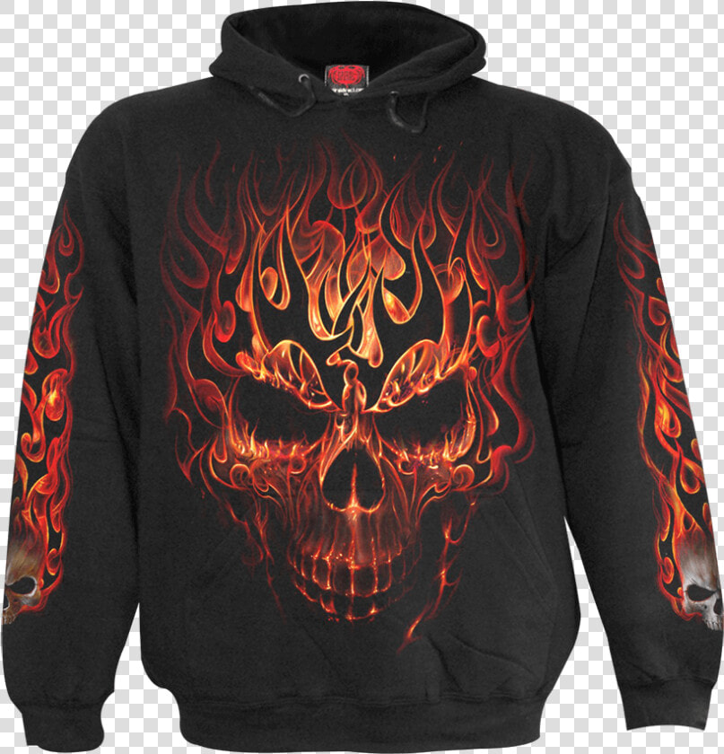 Skull Blast Hoodie   Calavera En Llamas  HD Png DownloadTransparent PNG