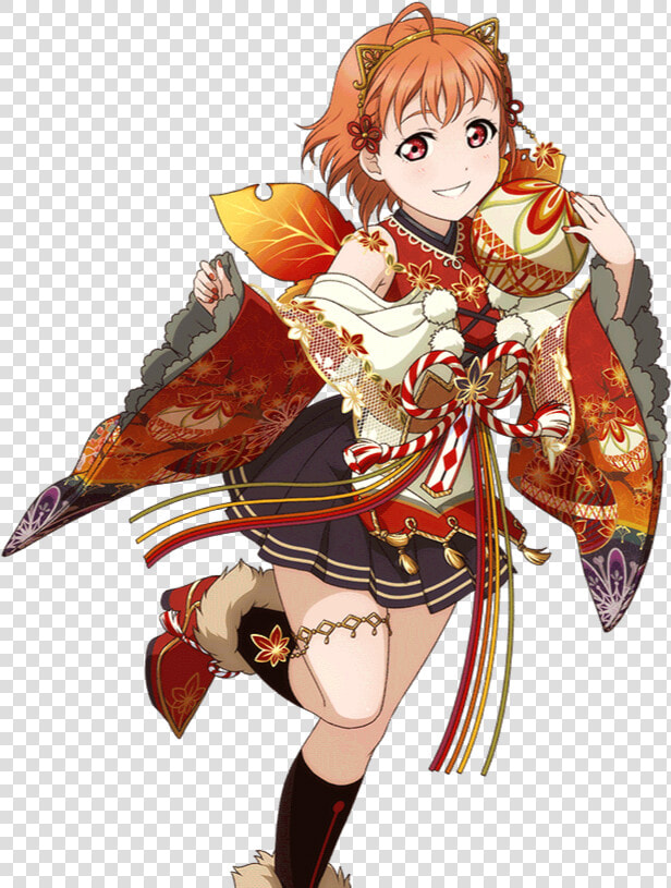  anime  manga  girl  cute  kawaii  autumn  fall  leaves   Love Live Chika Cosplay  HD Png DownloadTransparent PNG