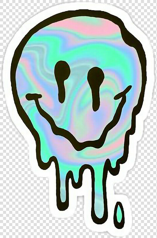  tumblr  holographic  hologram  face  freetoedit   Trippy Melted Smiley Face  HD Png DownloadTransparent PNG