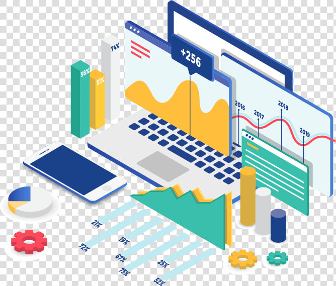 Isometric Ppc Management   Data Analytics  HD Png DownloadTransparent PNG