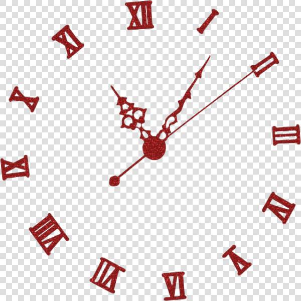 Horloge Sur Fond Transparent  Tube Png  Glitter Rouge   Number 1 To 12 In Roman Numerals  Png DownloadTransparent PNG