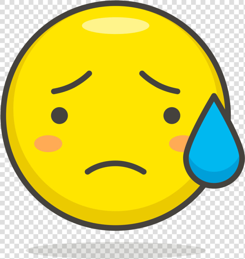 029 Sad But Relieved Face   Sad Smiley Face Emoji  HD Png DownloadTransparent PNG