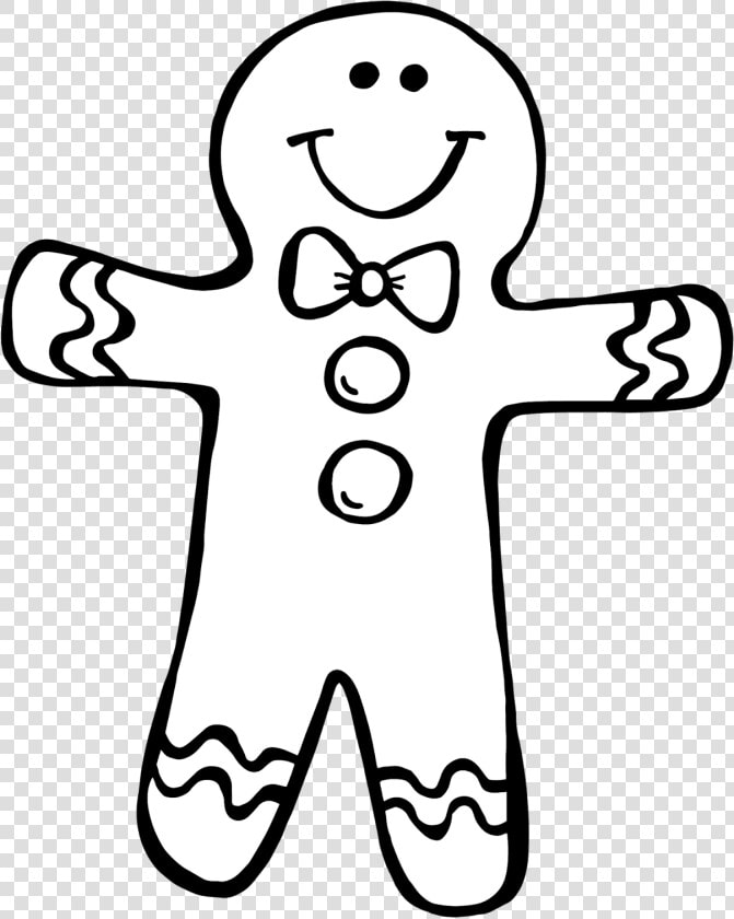 Secrets Gingerbread Girl Coloring Page I Just Finished   Gingerbread Man Clip Art Black And White  HD Png DownloadTransparent PNG