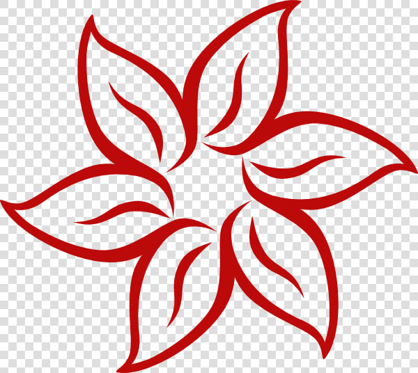 Red Flower Svg Clip Arts   Flower Clipart B W  HD Png DownloadTransparent PNG