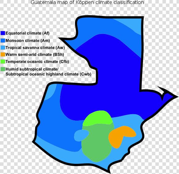 Guatemala Map Of Köppen Climate Classification   Guatemala Climate Map  HD Png DownloadTransparent PNG