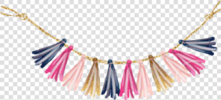  watercolor  tassle  garland  banner  pennant  flags   Necklace  HD Png DownloadTransparent PNG