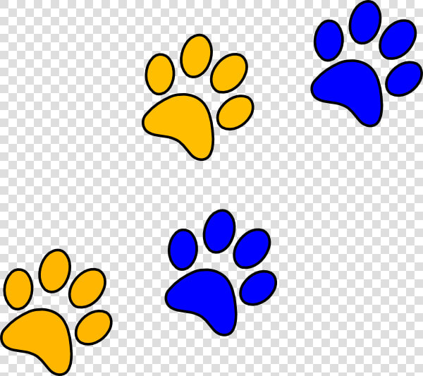 Bluegold Paw Print Clip Art   Blue And Yellow Paw Prints  HD Png DownloadTransparent PNG